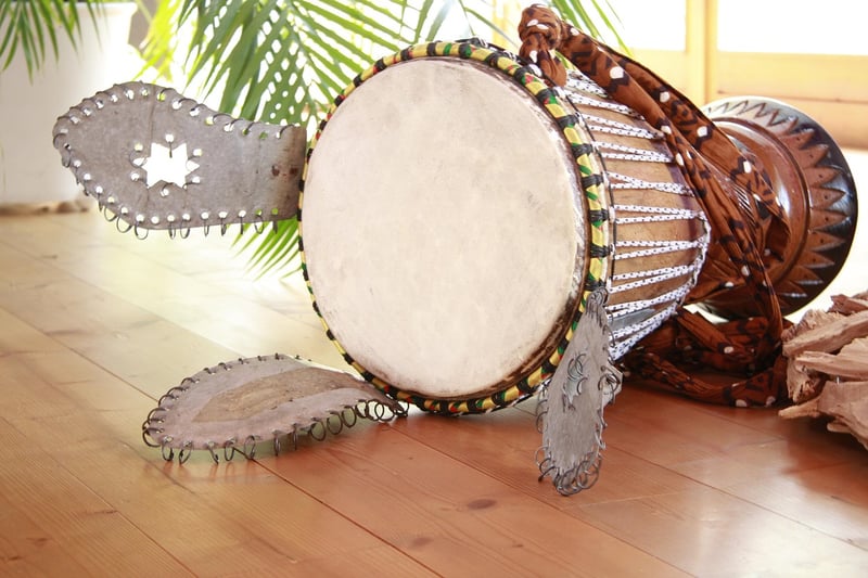 Drummer playing music